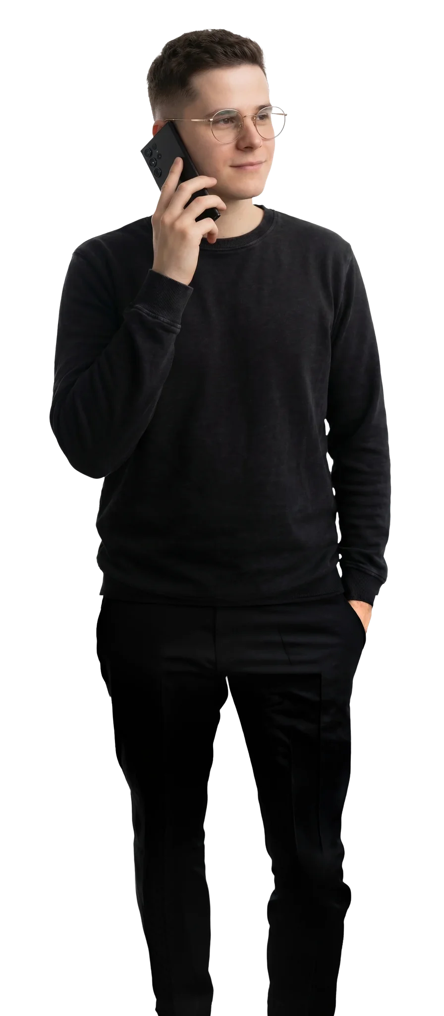 Stéphane Melnik en appel avec un client